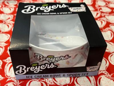 Breyers Ice Cream Bowl & Spoon Set/ Multi Print