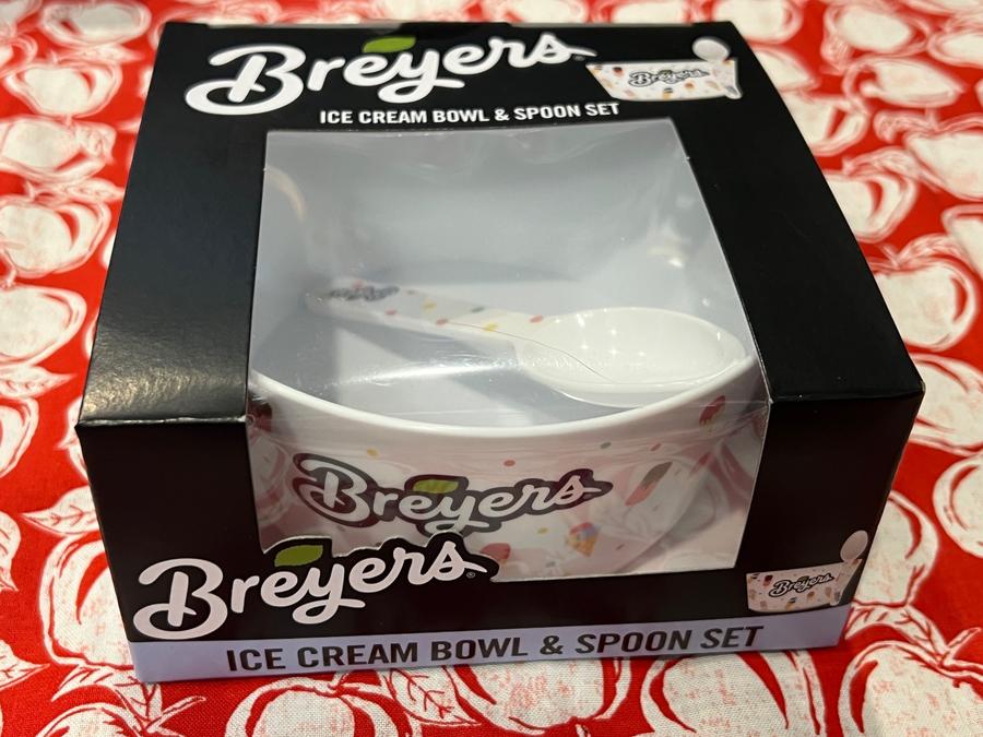 Breyers Ice Cream Bowl & Spoon Set/ Multi Print