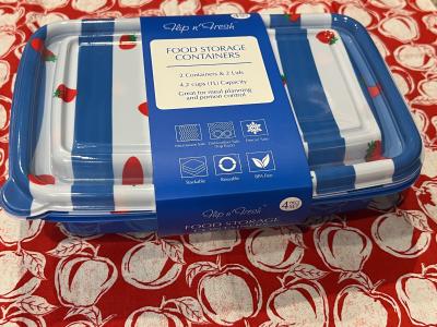 Flip n' Fresh Food Storage Containers 4-Piece Set/ Strawberry Print