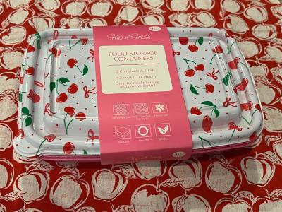 Flip n' Fresh Cherry Print Food Storage Containers 4-pc Set