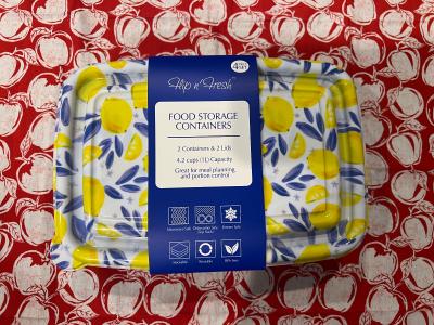 Flip n' Fresh Food Storage Containers 4-Piece Set Lemon Print