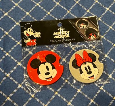 Disney Mickey & Minnie Mouse 2pk Car Coasters