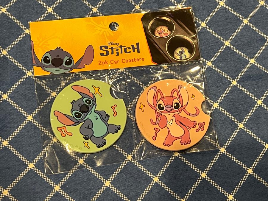 Disney Stitch & Angel 2pk Car Coasters