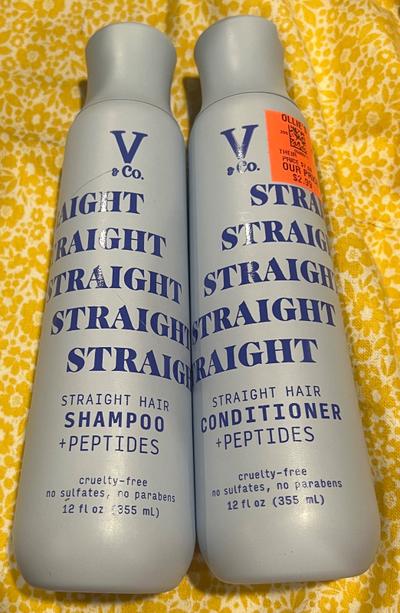 V & Co. Straight Hair Shampoo + Conditioner Set with Peptides