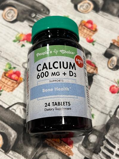 People's Choice Calcium 600mg + D3 Bone Health Tablets 24ct