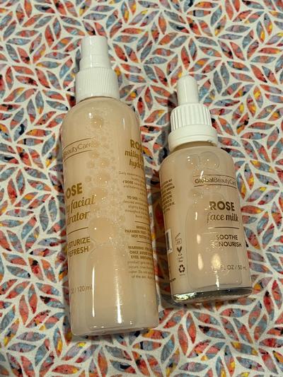 Global Beauty Care Rose Facial Hydrator Spray & Face Milk Duo
