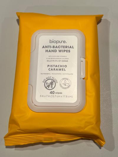 Biopure Anti-Bacterial Hand Wipes Pistachio Caramel 40ct