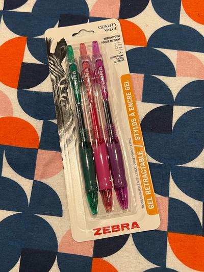 Zebra Retractable Gel Pens Assorted 3-pack