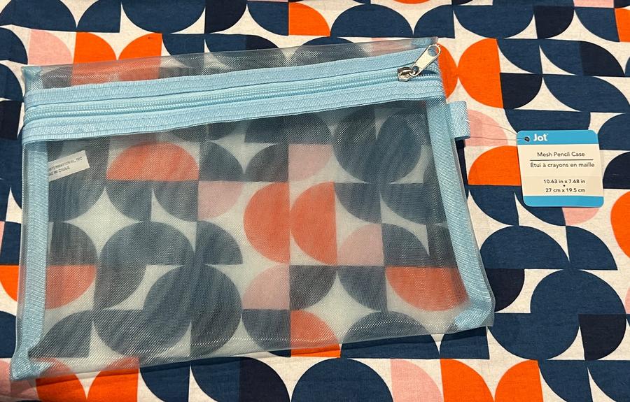 Jot Mesh Pencil Case Blue Zip