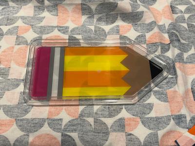 Pencil-Shaped Clear Pencil Case Tray