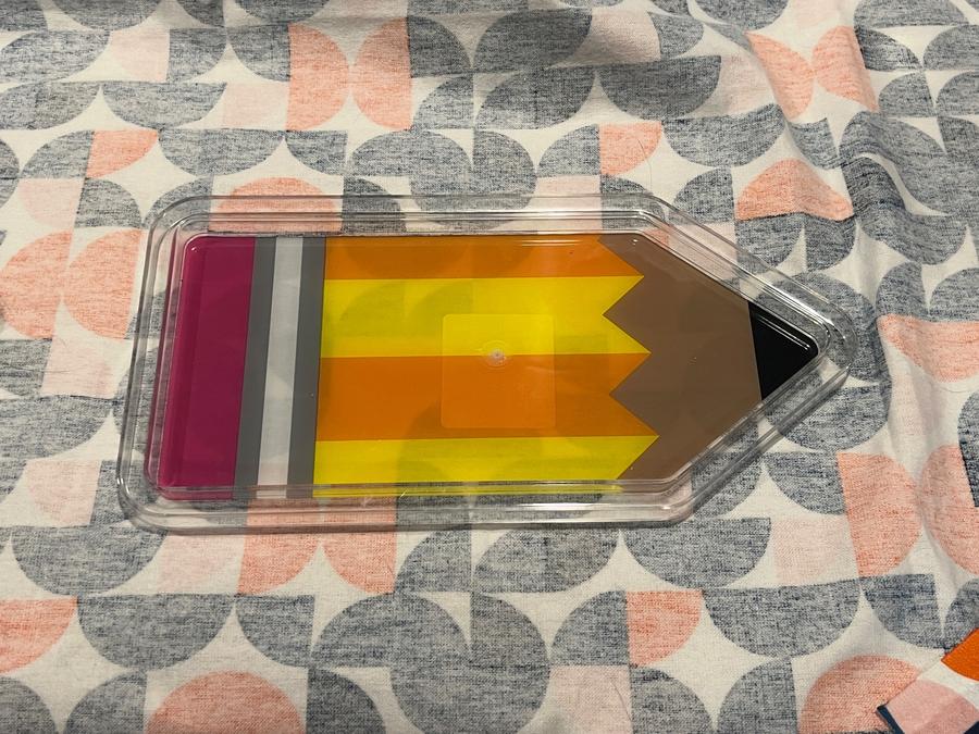 Pencil-Shaped Clear Pencil Case Tray