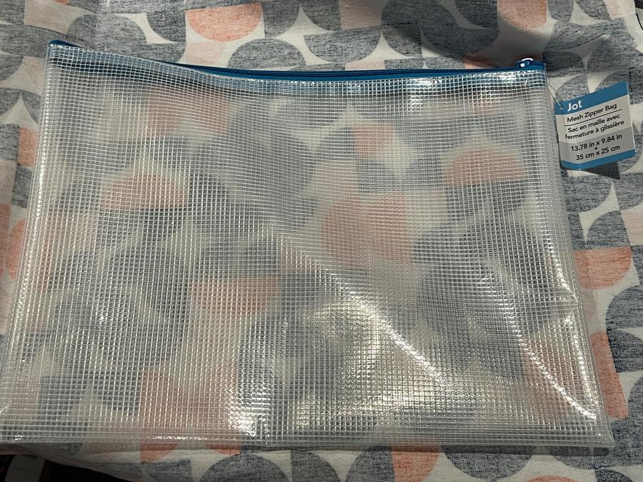 Jot Mesh Zipper Bag 13.78x9.84in/ Blue Zipper