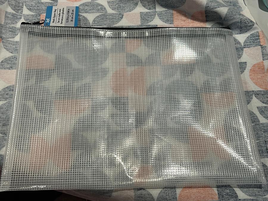 Jot Mesh Zipper Bag 13.78x9.84in/ Black Zipper