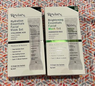 ReviveRx Facial Mask Set Bundle – Hyaluronic Acid & Fermented Rice (10-pack each)