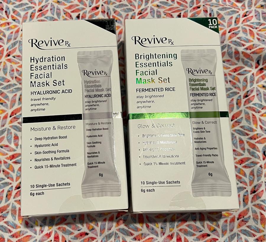 ReviveRx Facial Mask Set Bundle – Hyaluronic Acid & Fermented Rice (10-pack each)