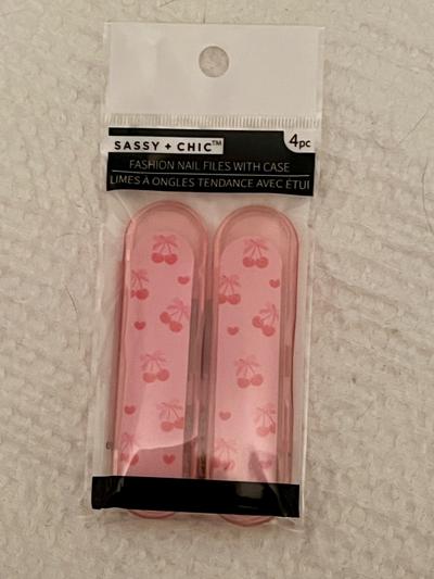 Sassy + Chic Cherry Fashion Nail Files with Case 4pc