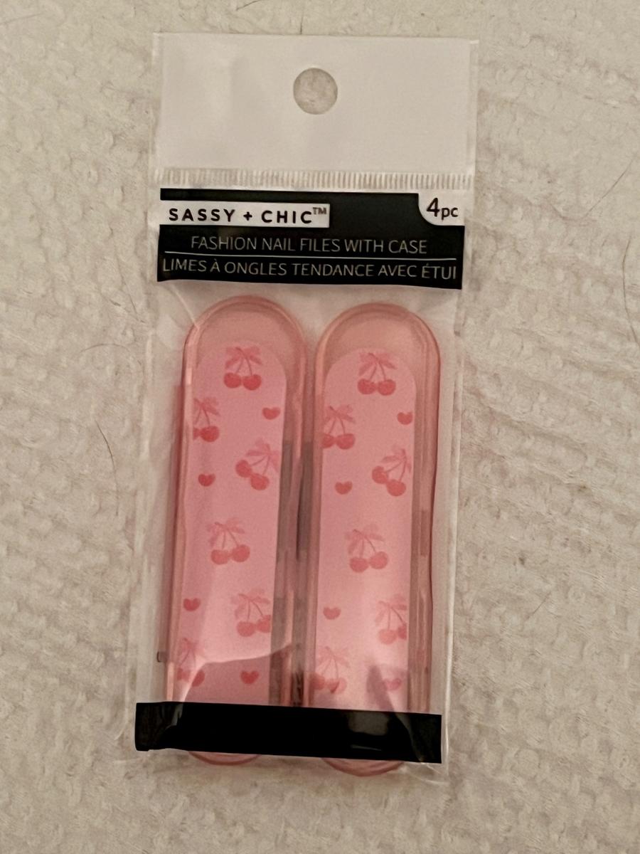 Sassy + Chic Cherry Fashion Nail Files with Case 4pc