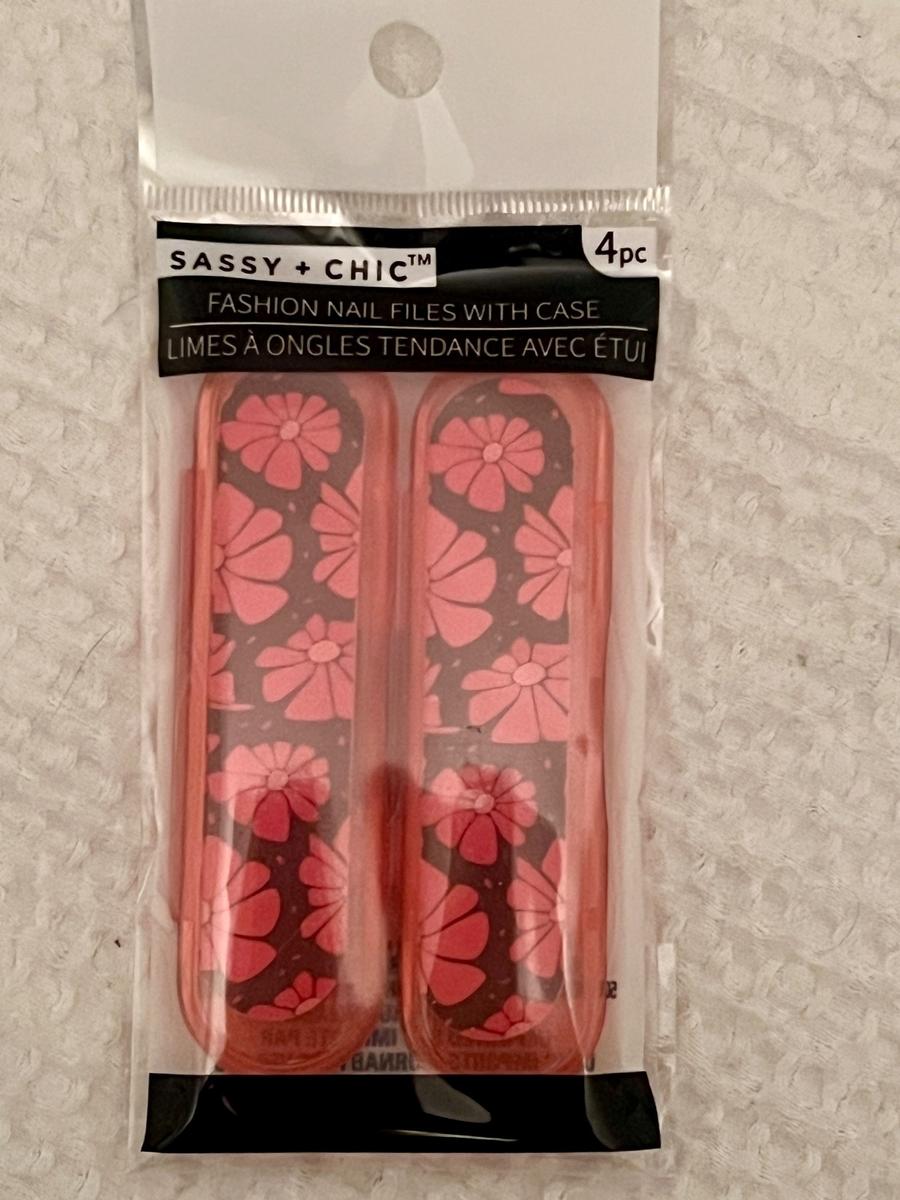 Sassy + Chic Fashion Nail Files with Case 4pc/ Floral