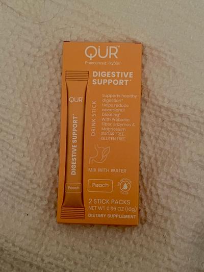 QUR Digestive Support Peach Drink Sticks 2-pack