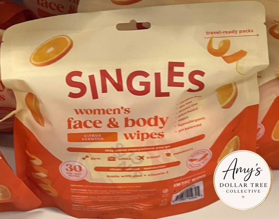 Singles Women's Face & Body Wipes Citrus Scented 30ct