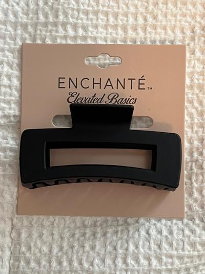 Enchanté Elevated Basics Black Rectangle Claw Clip