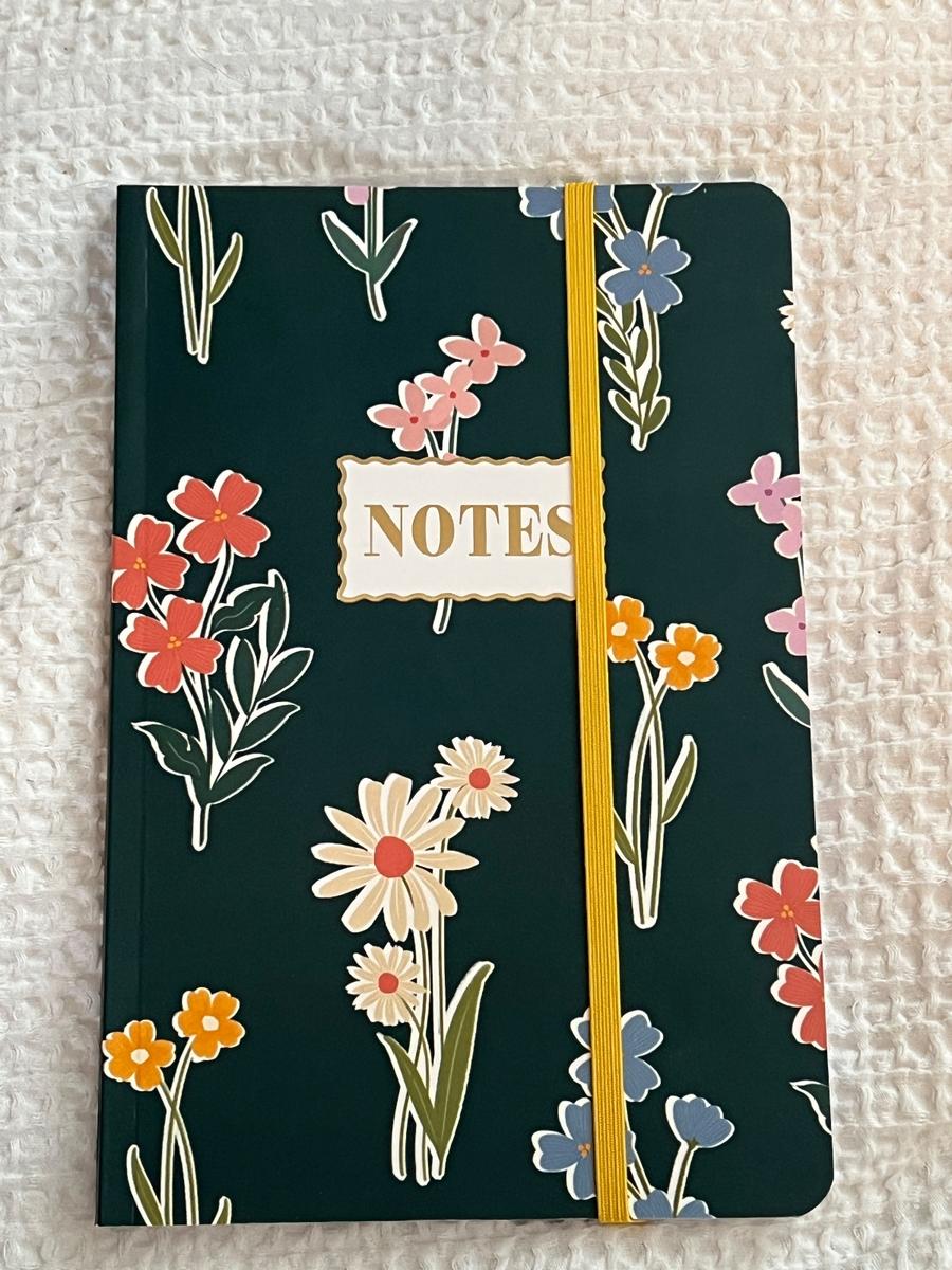 Floral Notes Hardcover Journal with Elastic Band
