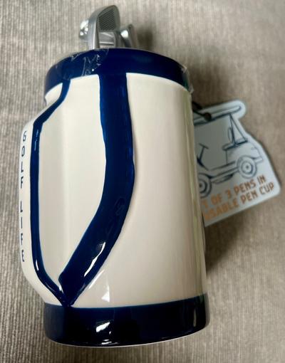 Golf Bag Pen Cup with 3 Pens Set