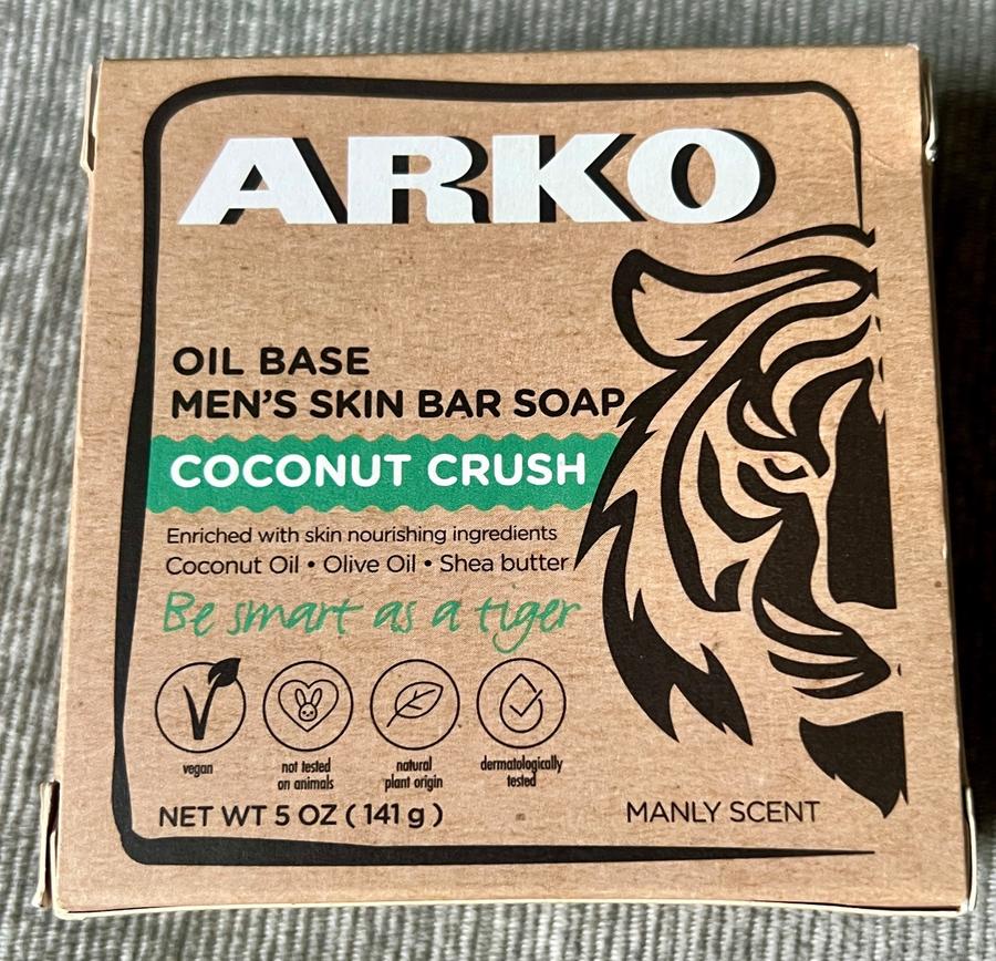 Arko Coconut Crush Oil Base Men's Bar Soap 5oz