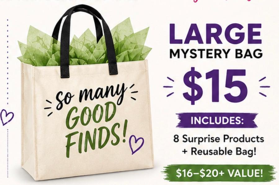 Large Mystery Bag – 8 Surprise Products +Reusable Bag