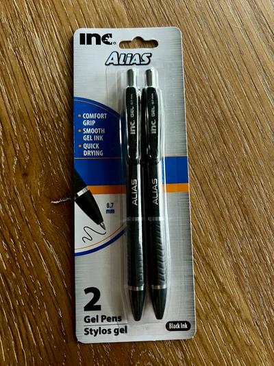 Inc. Alias Gel Pens Black Ink 0.7mm 2-pack