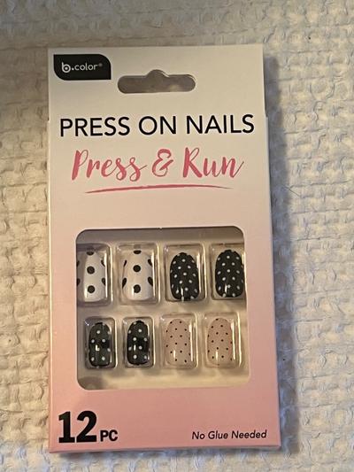 b.color Press & Run Polka Dot Press On Nails/ 12pc