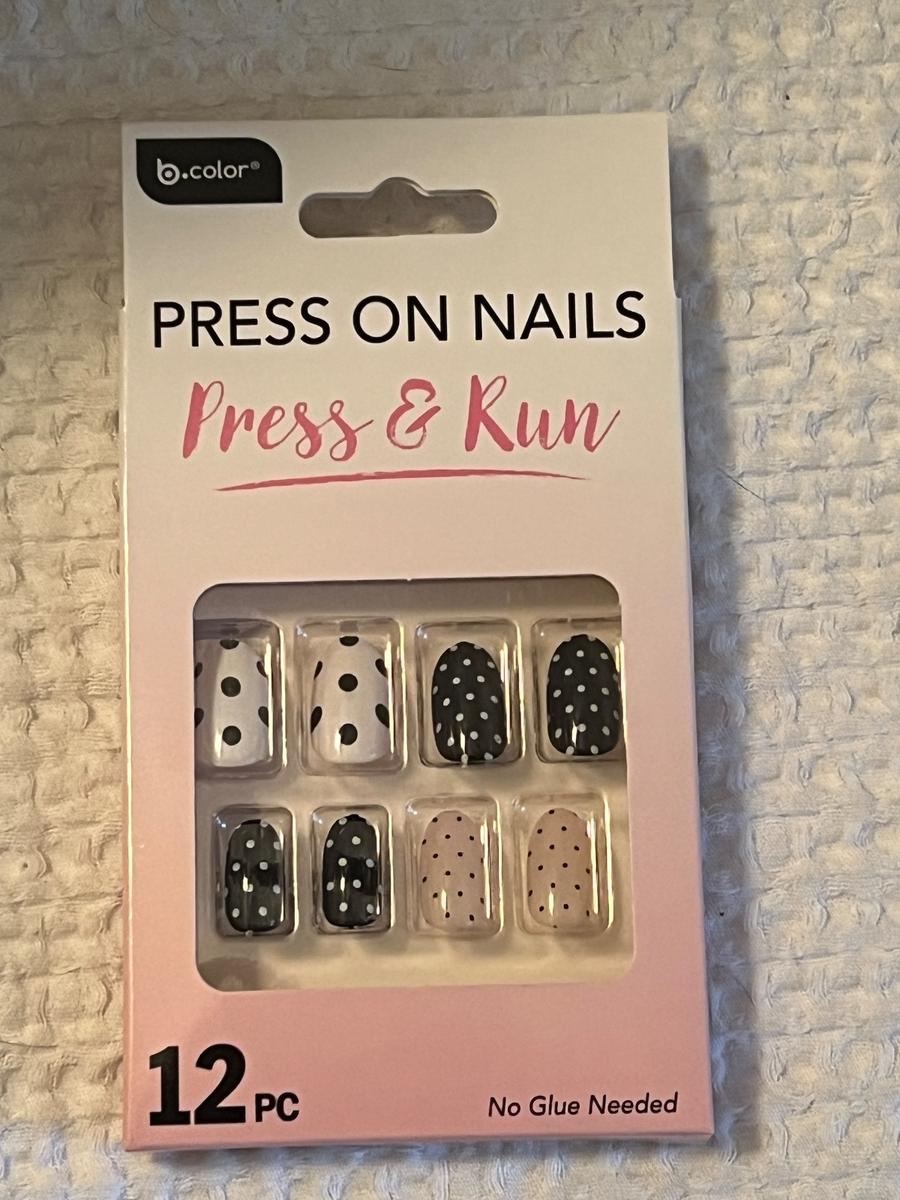 b.color Press & Run Polka Dot Press On Nails/ 12pc