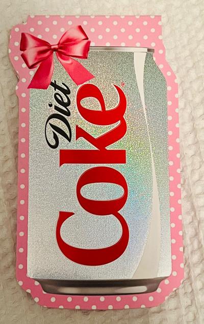 Diet Coke glitter can pink bow novelty notebook