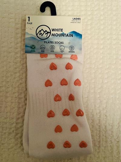 White Mountain Pilates Socks Ladies Shoe Size 4-10