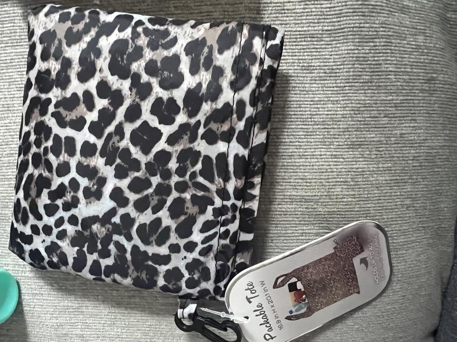 Packable Tote Bag Leopard Print