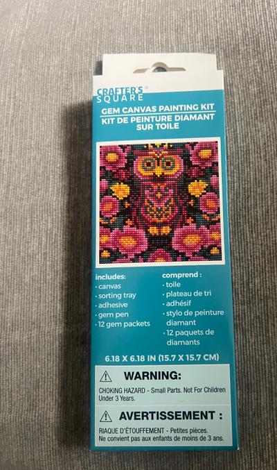 Crafter's Square Gem Canvas Painting Kit Owl
